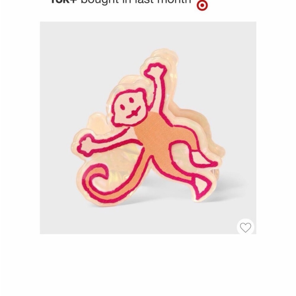 Roller Rabbit Peach and Hot Pink Monkey Hair Clip